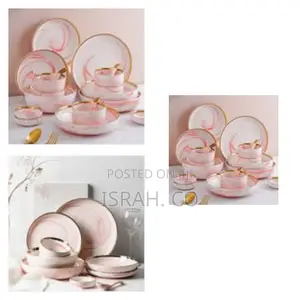 32pcs Microwave Ceramic Pates Bowls Spoons Dinnerware