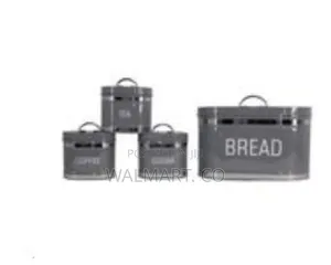 Oval 4 Piece Stainless Steel Bread Bin