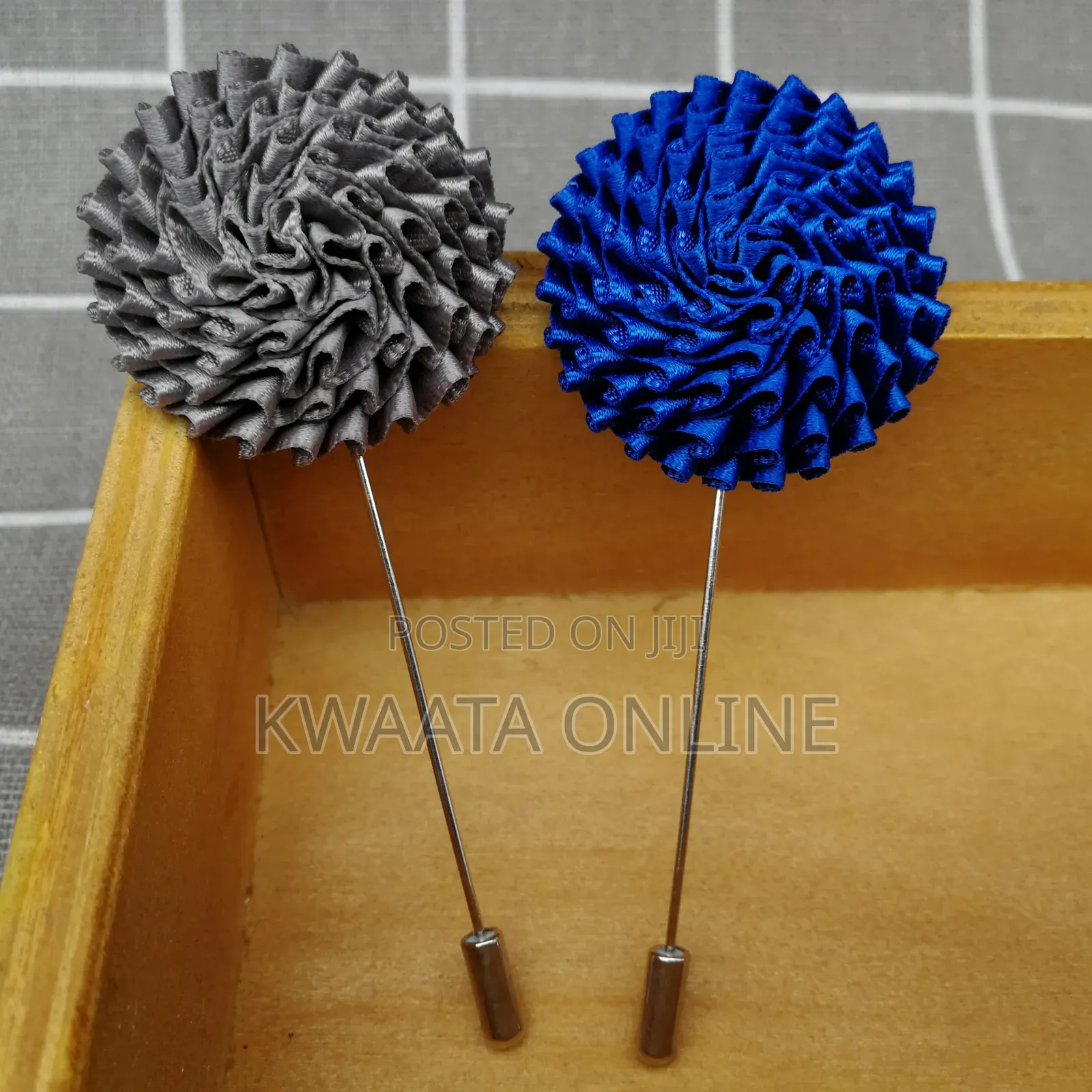Men's Lapel Pin Fabric Flower Decor Boutonniere Pin Wedding Brooch