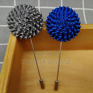 Men's Lapel Pin Fabric Flower Decor Boutonniere Pin Wedding Brooch