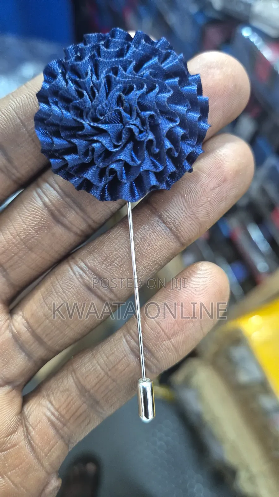 Men's Lapel Pin Fabric Flower Decor Boutonniere Pin Wedding Brooch