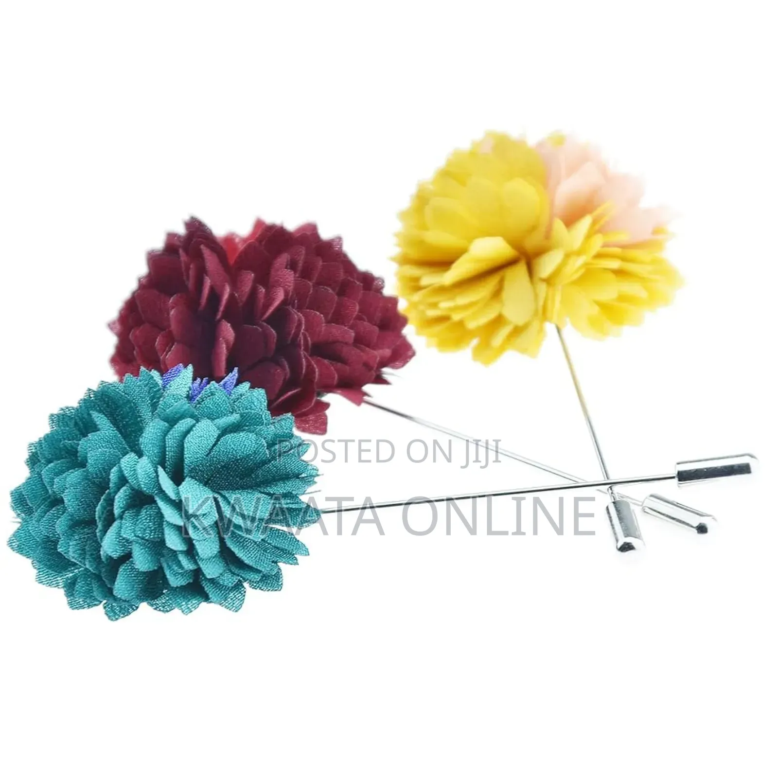 Men's Lapel Pin Fabric Flower Decor Boutonniere Pin Wedding Brooch