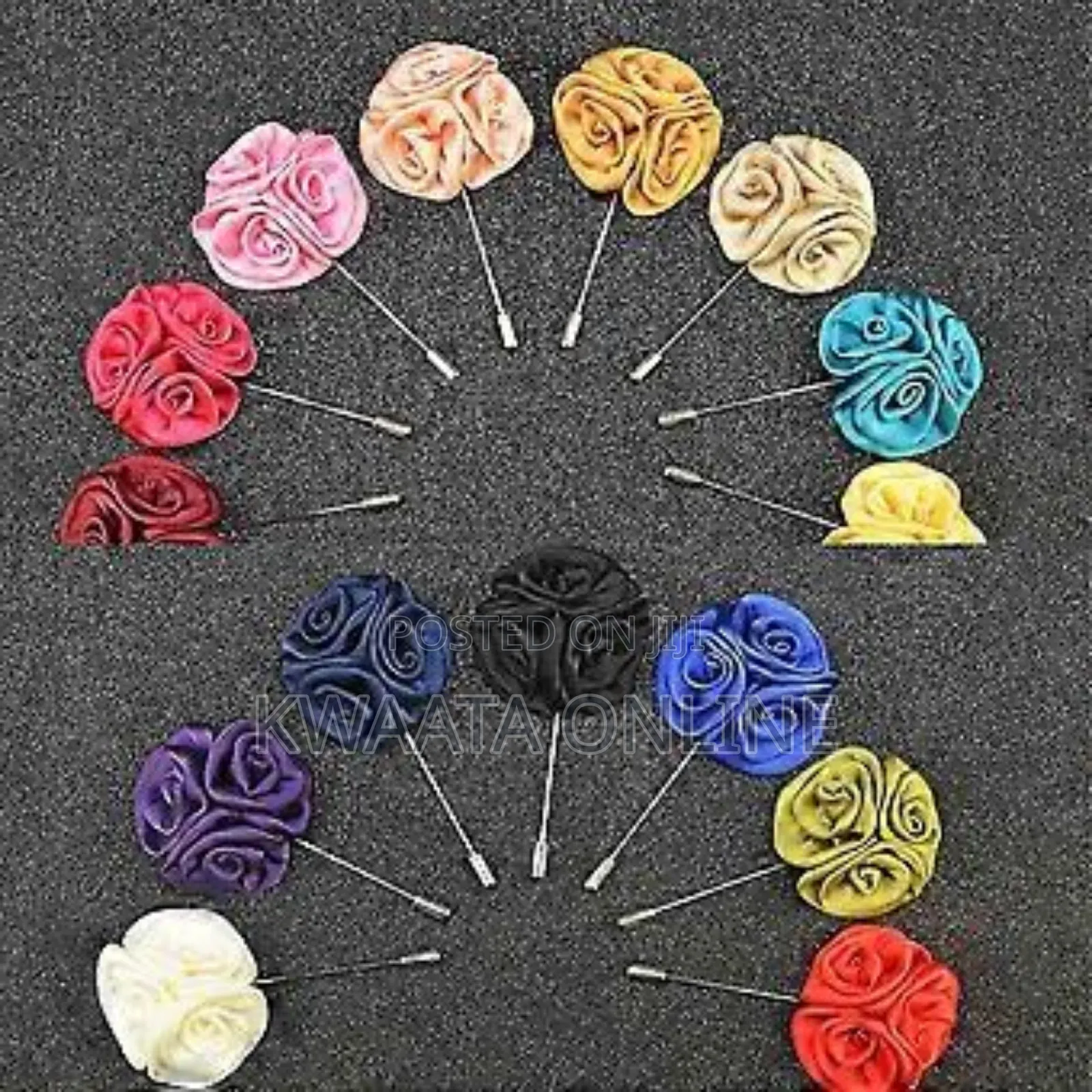 Men's Lapel Pin Fabric Flower Decor Boutonniere Pin Wedding Brooch