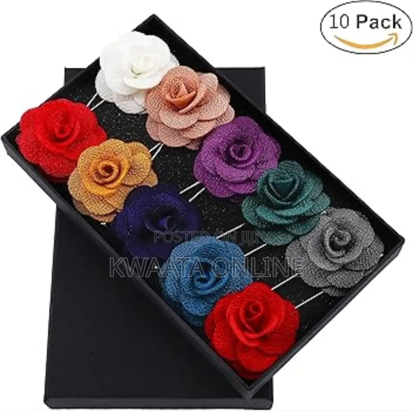 Men's Lapel Pin Fabric Flower Decor Boutonniere Pin Wedding Brooch