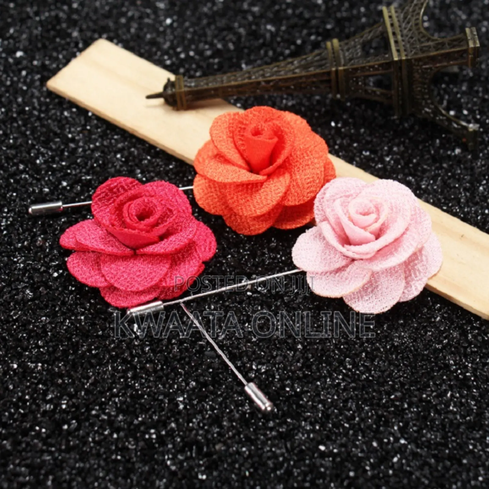 Men's Lapel Pin Fabric Flower Decor Boutonniere Pin Wedding Brooch