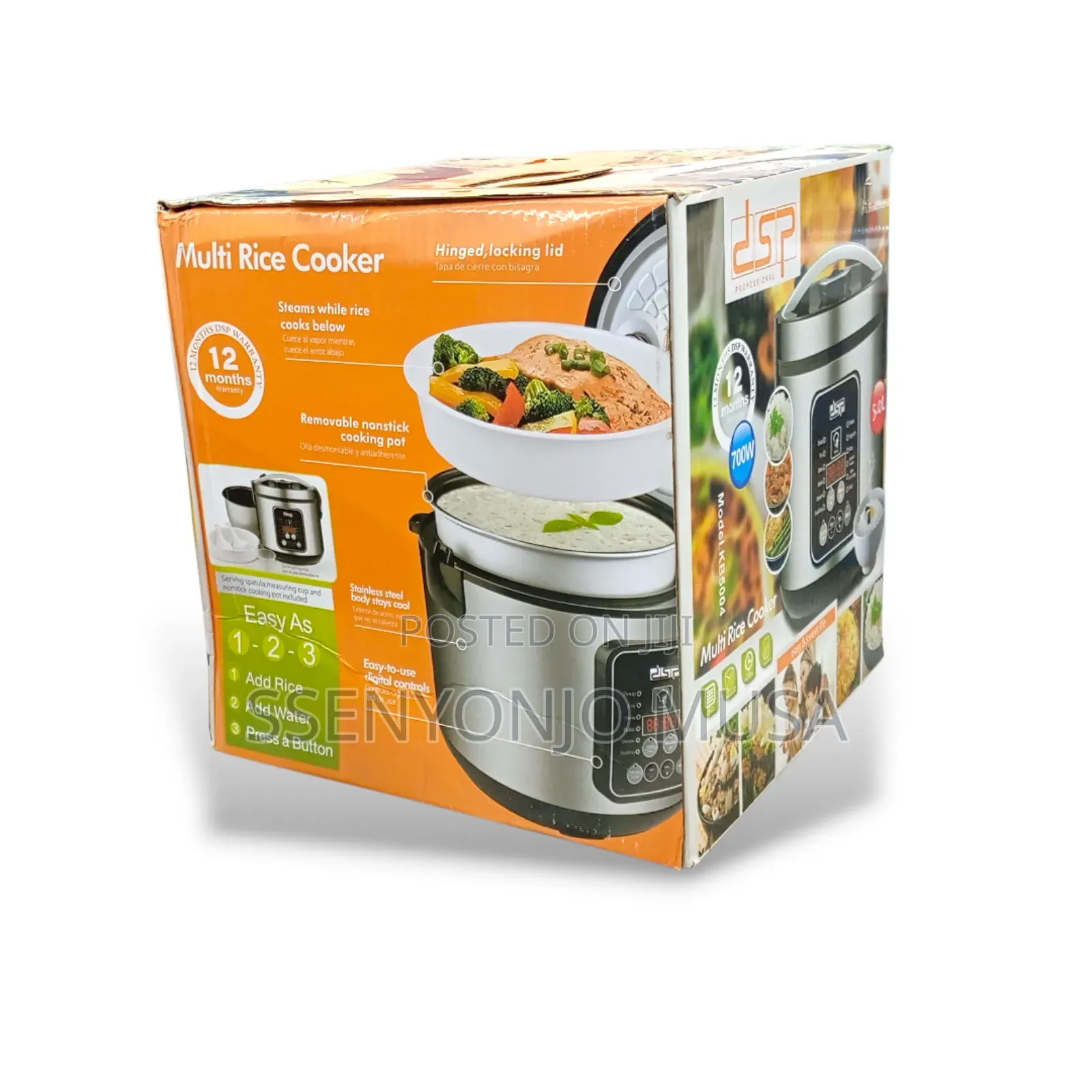 DSP 5.0l Multifunctional Rice Cooker – 12 Programs, 700w, Stainless.