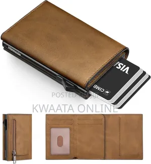 Mens Wallet, Slim Pop Up Card Holder Smart Card Cases With Coin Pocket