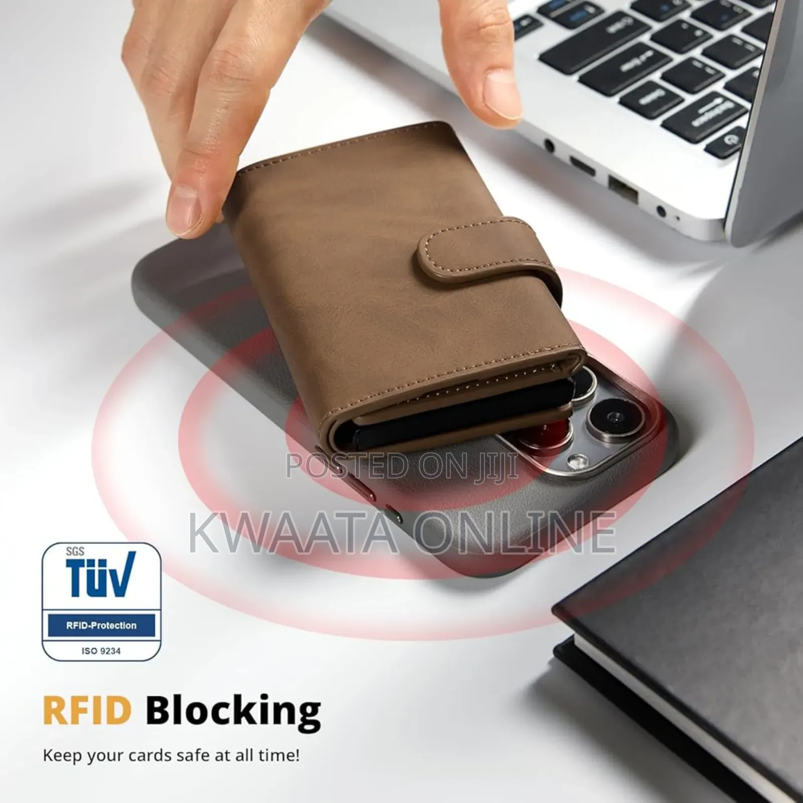 Mens Wallet, Slim Pop Up Card Holder Smart Card Cases With Coin Pocket