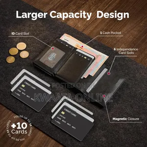 Mens Wallet, Slim Pop Up Card Holder Smart Card Cases With Coin Pocket