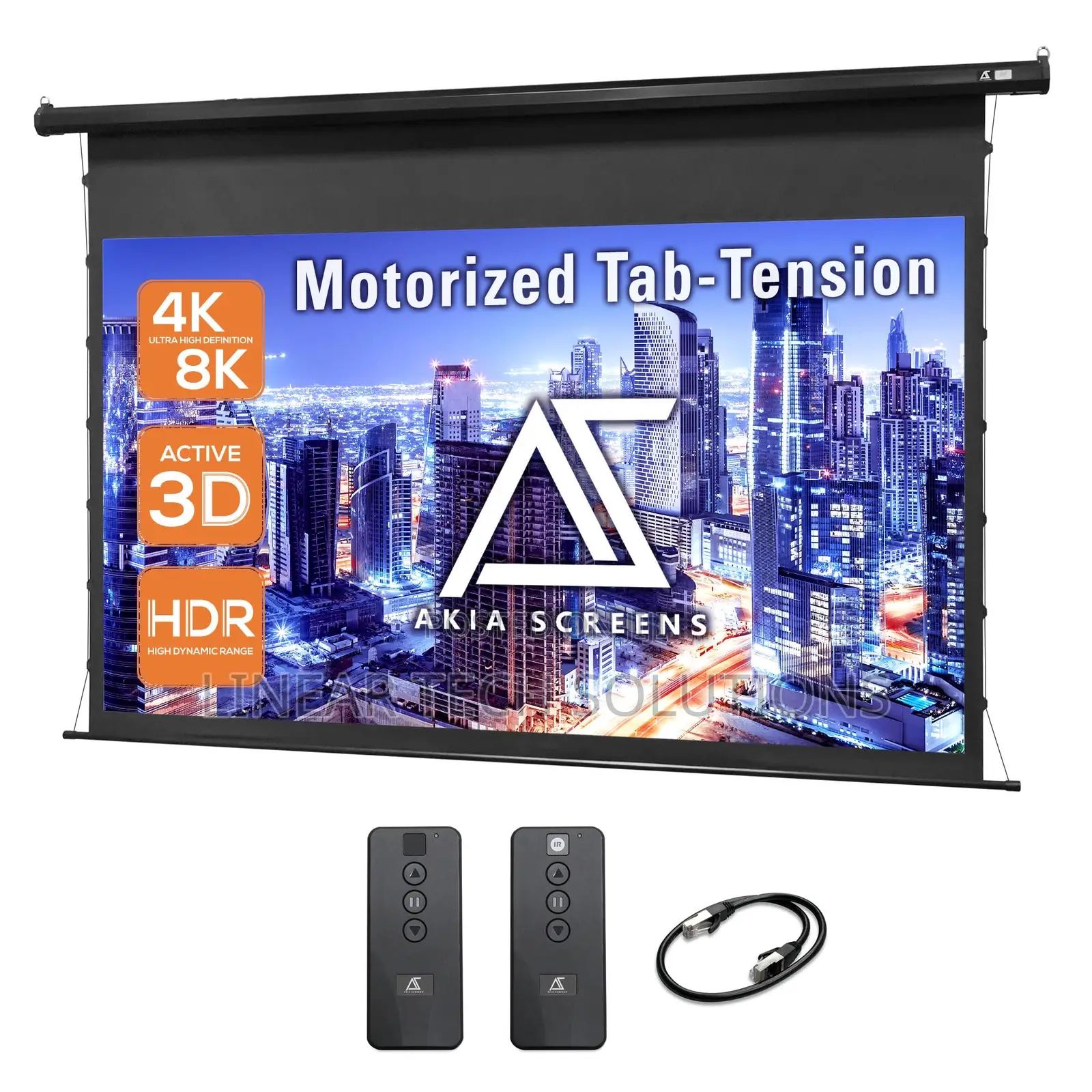 Electric Projector Screens in 180cm X 180cm, 200cm X 200cm and X240cm