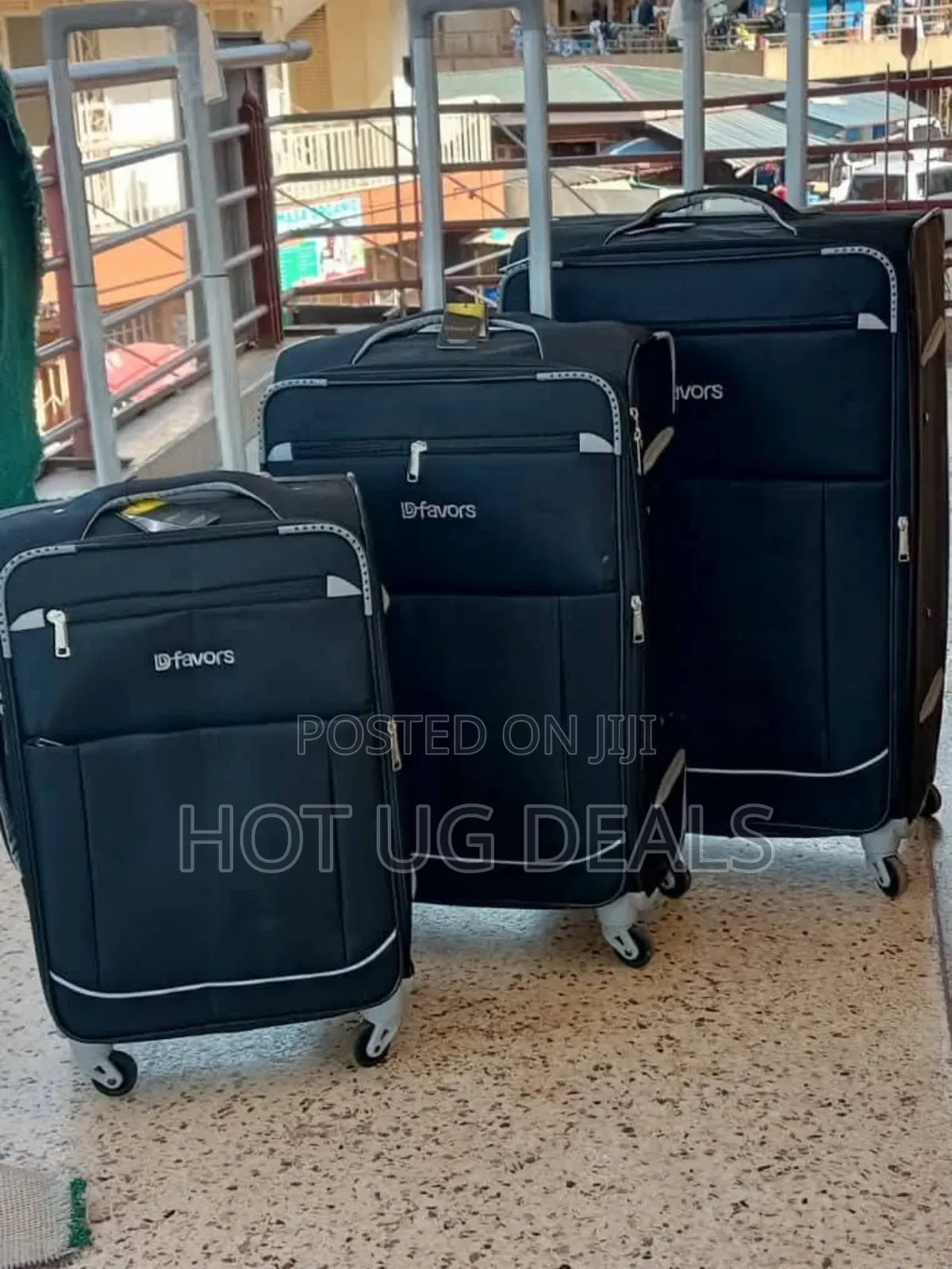 Large Size (Big) Cloth Fabric Travel Suitcase - Black