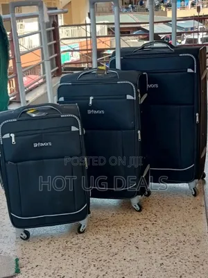 Large Size (Big) Cloth Fabric Travel Suitcase - Black