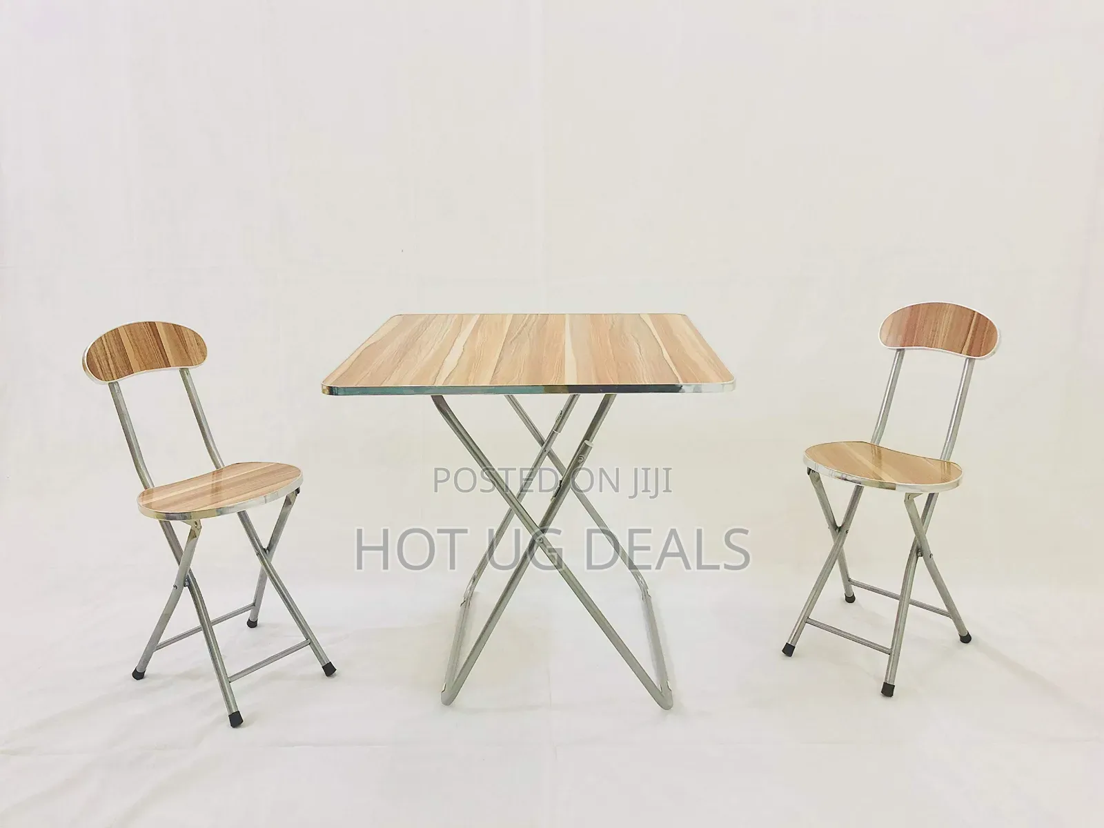 Foldable Reading Table 2 Chairs - Brown