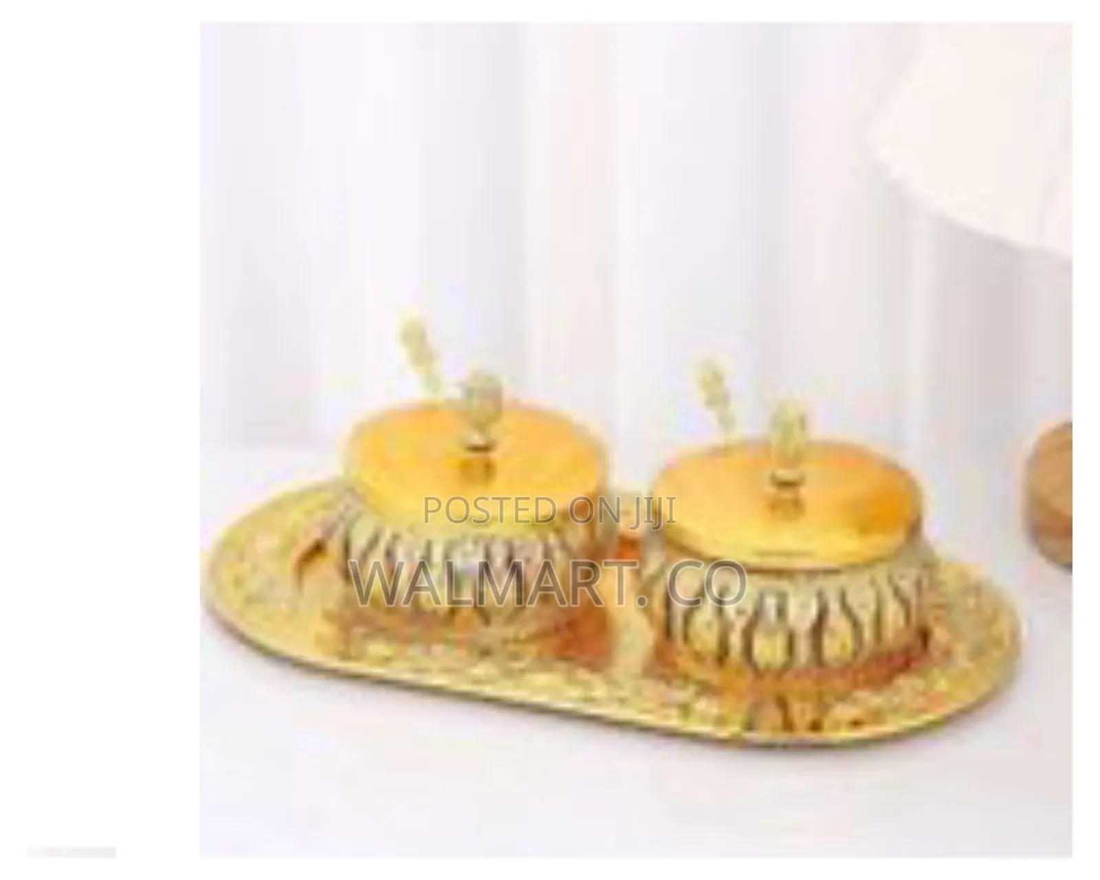 Modern Gold Metal Spice Pot Sealed Glass Sugar Bowl
