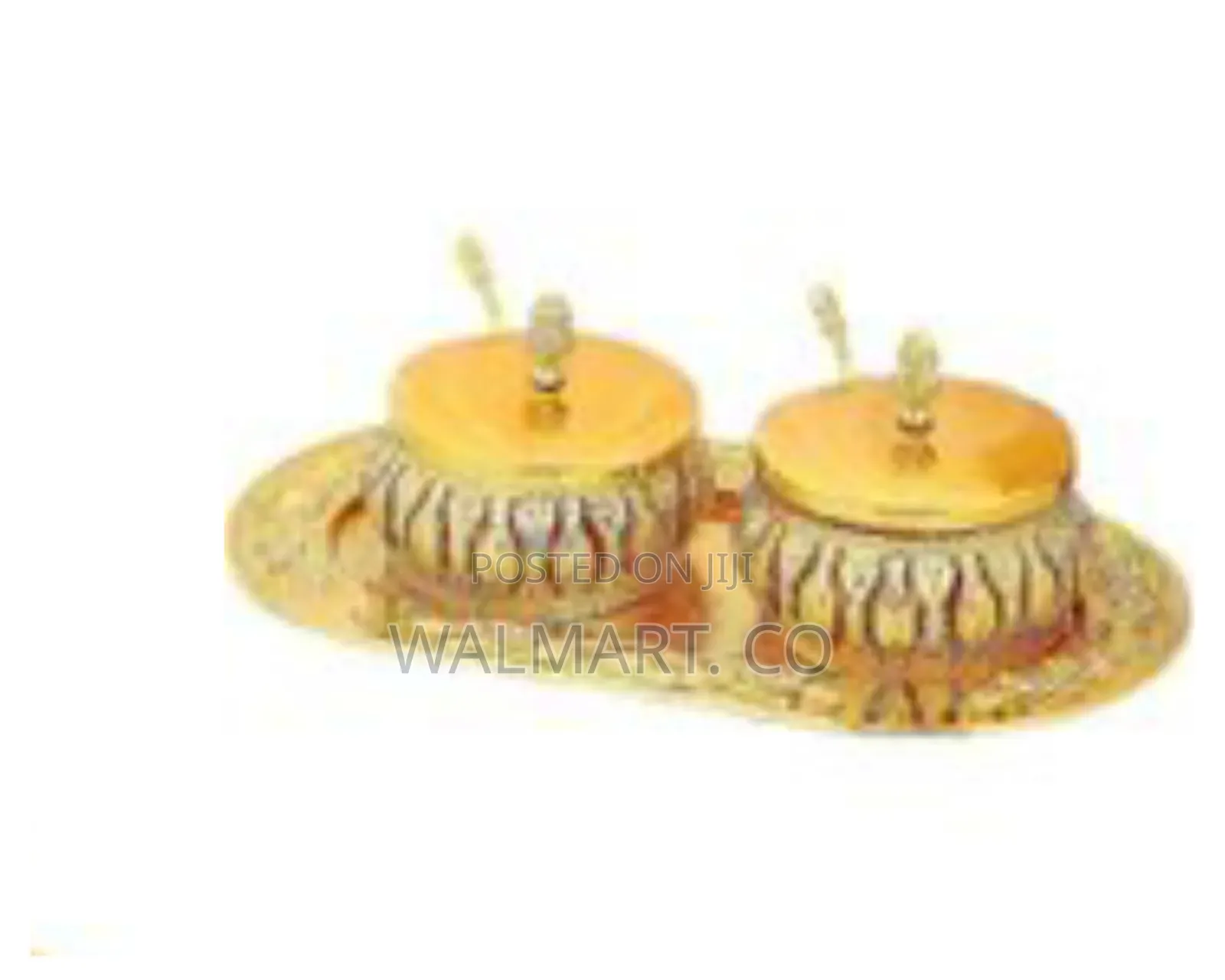 Modern Gold Metal Spice Pot Sealed Glass Sugar Bowl