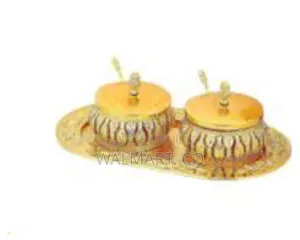 Modern Gold Metal Spice Pot Sealed Glass Sugar Bowl