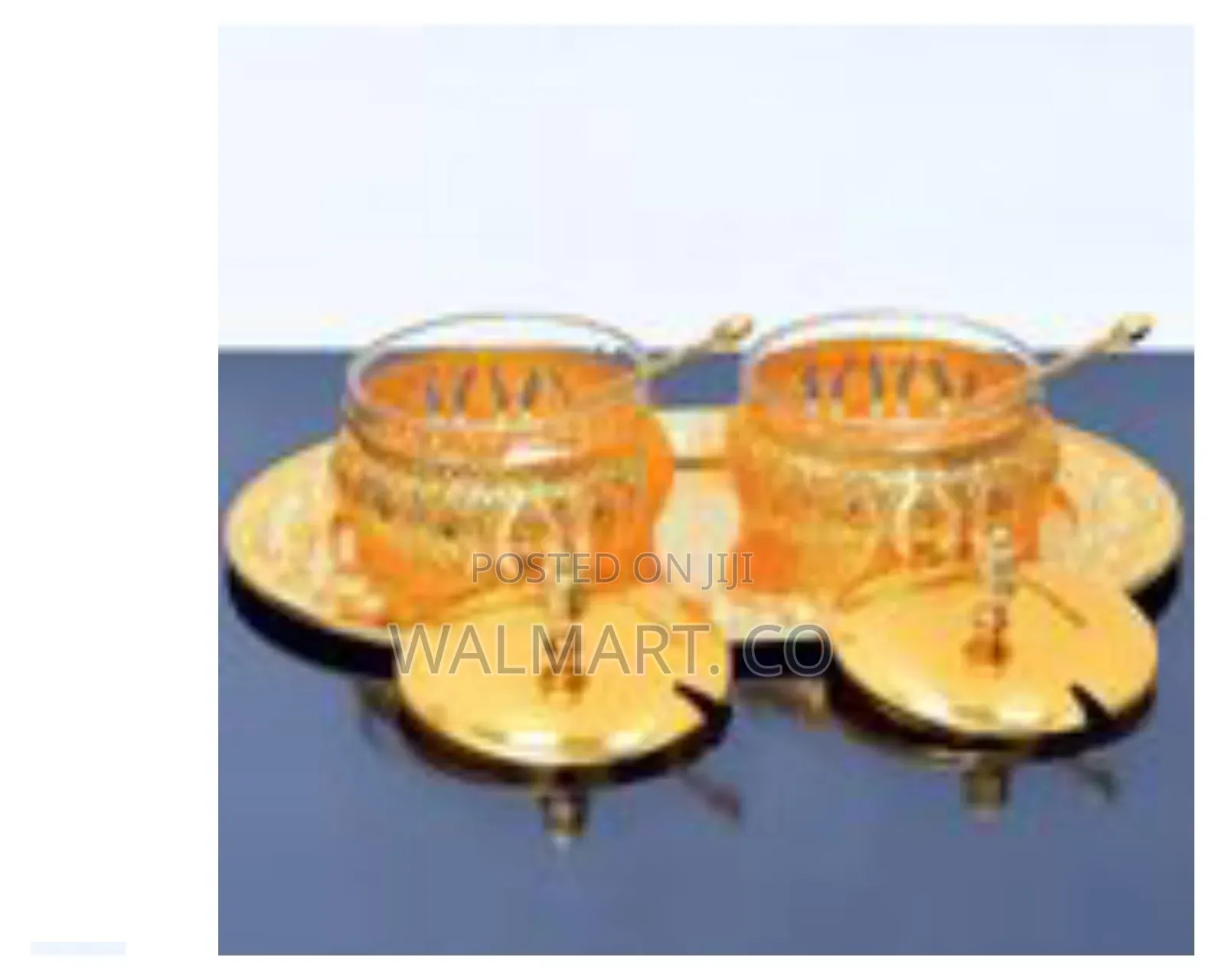 Modern Gold Metal Spice Pot Sealed Glass Sugar Bowl