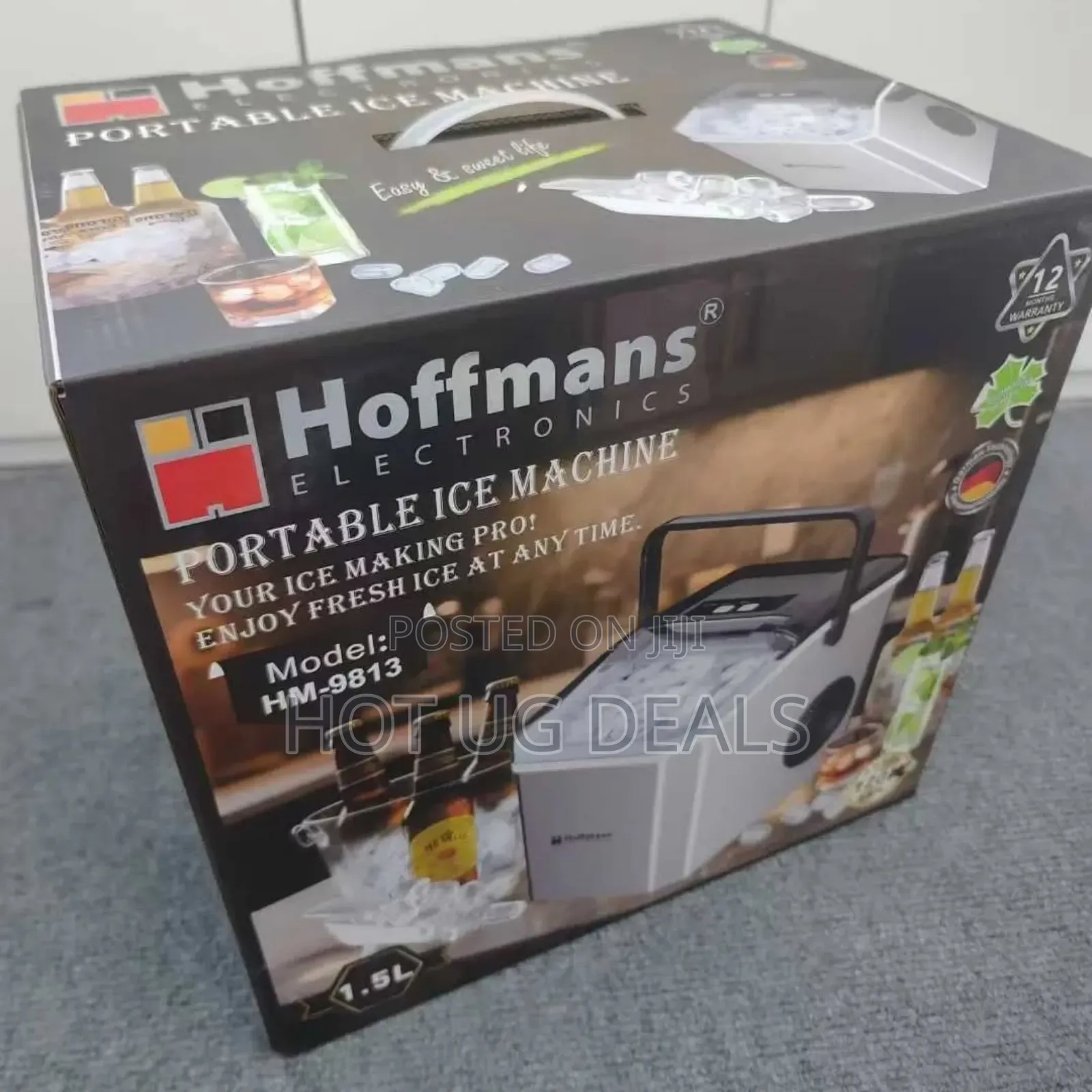 Hoffmans Ice Maker Machine – 1.5l Capacity Quick Ice Production