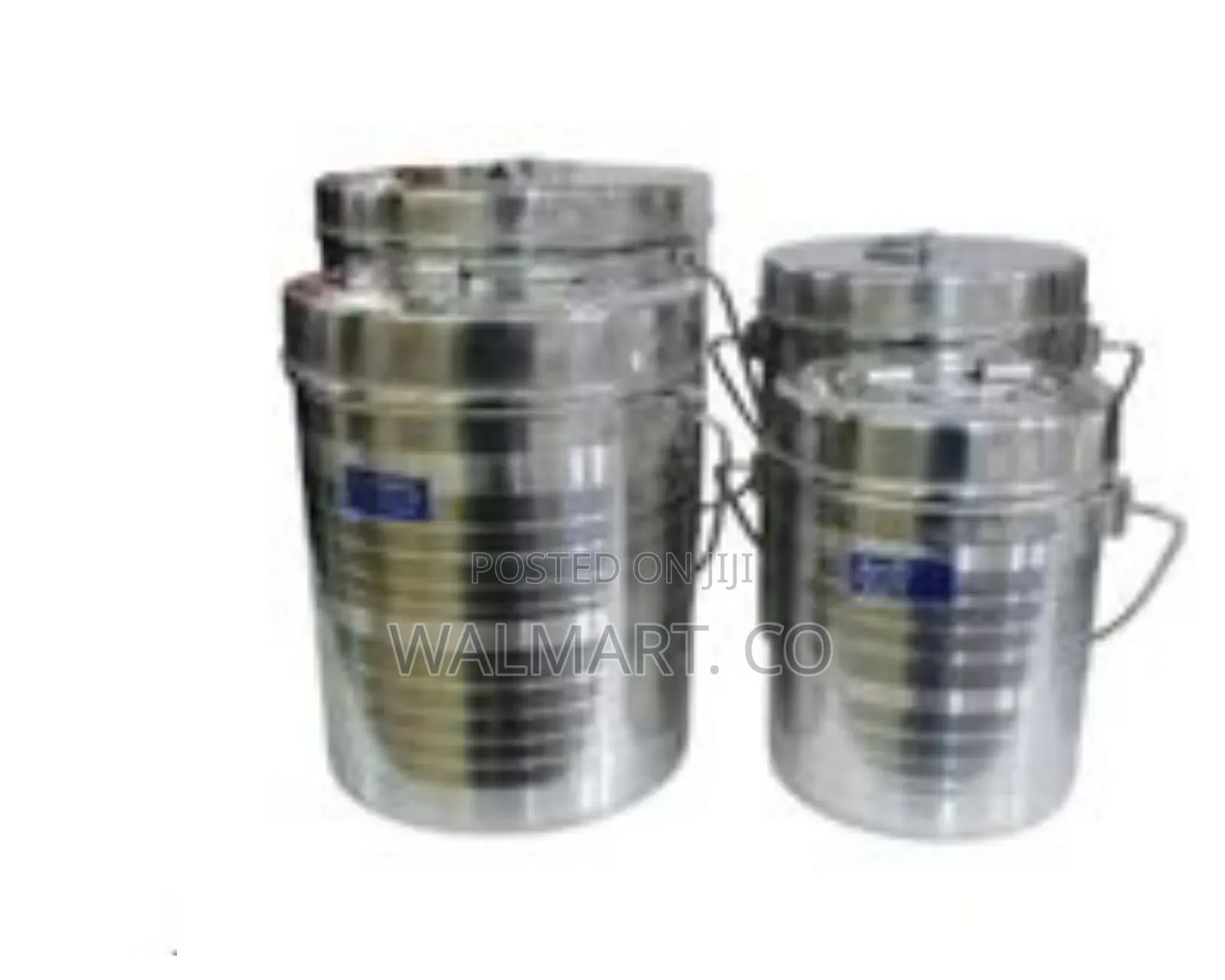 Stainless Steel Deep Tins With Lids-Silver