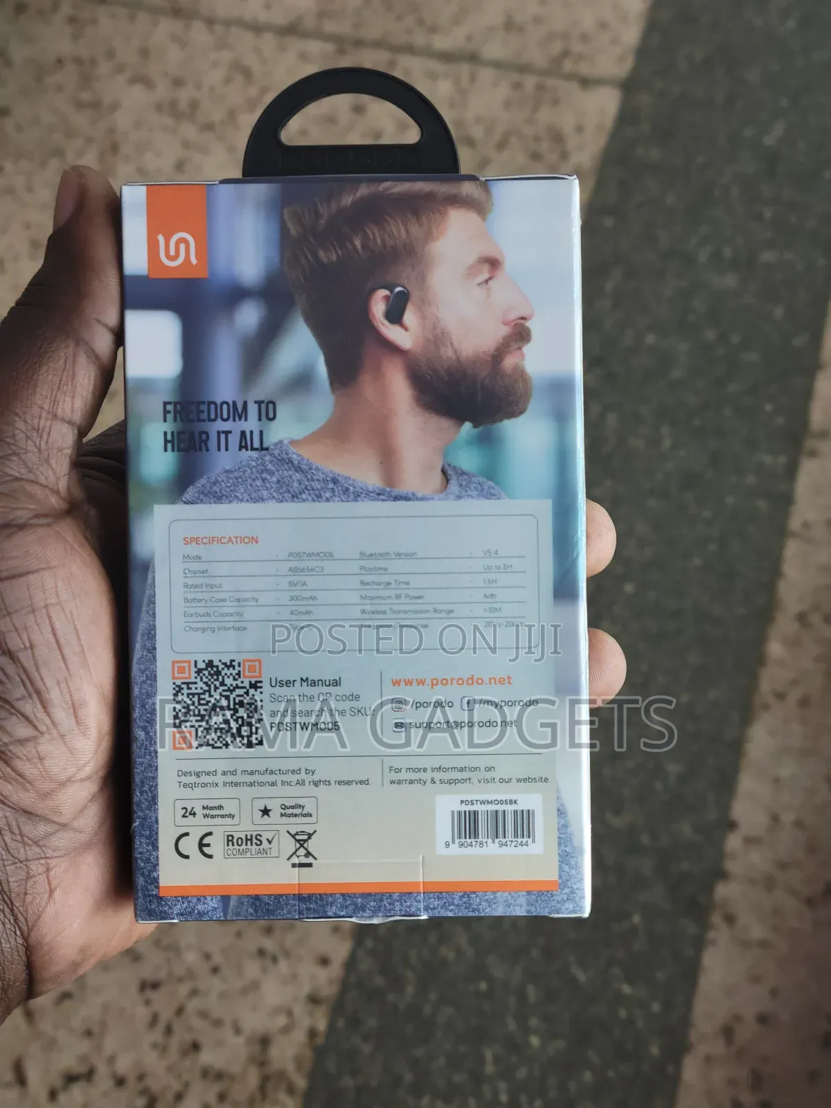 Porodo Soundtec Air Beat Open-Ear Wireless Earbuds