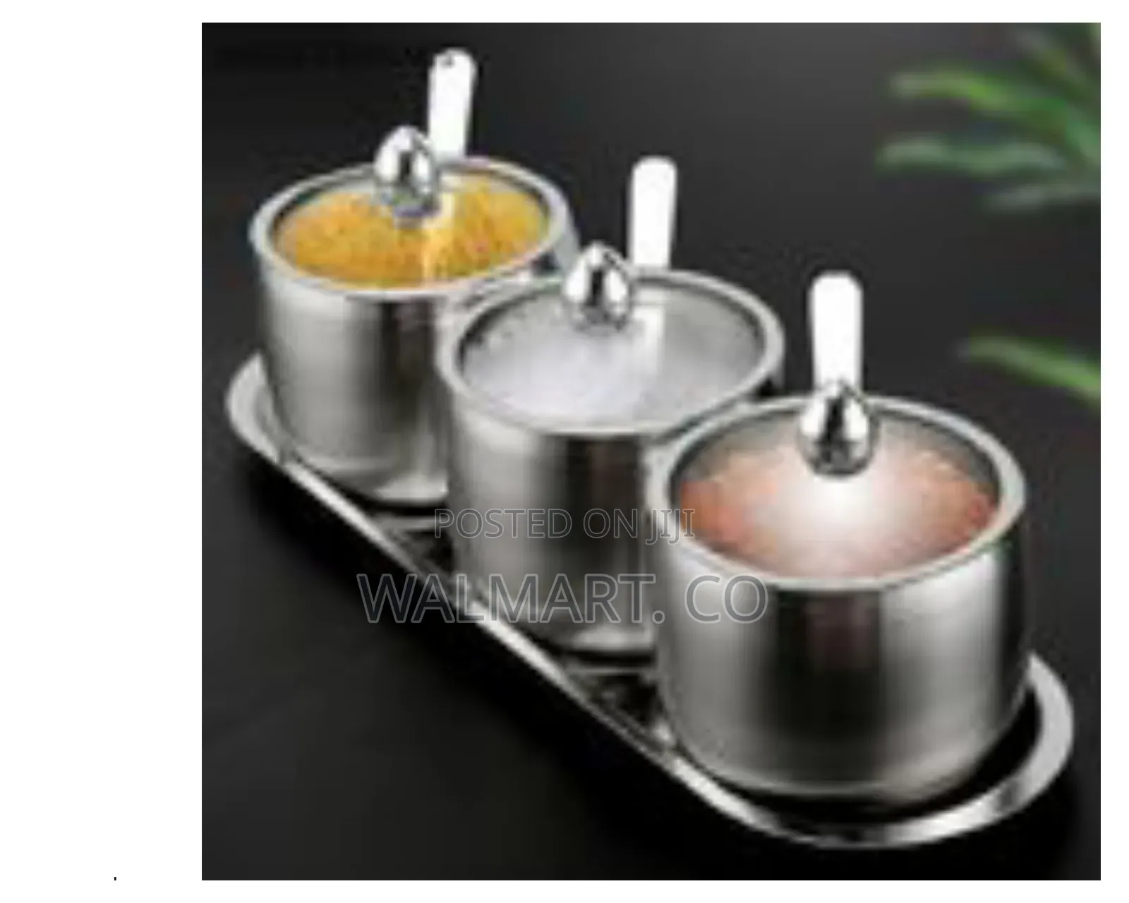 3 Piece Seasoning Sugar,Salt Pepper Storage Organizer With Lids