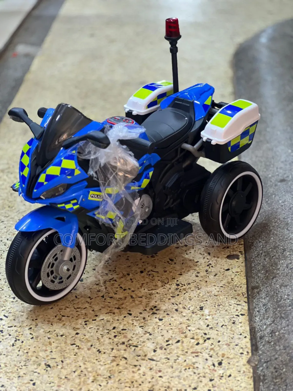 Police Toy Motorcycle Blue