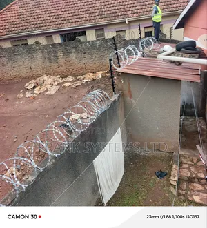 Electric Fencing Set Up on a Perimeter Wall