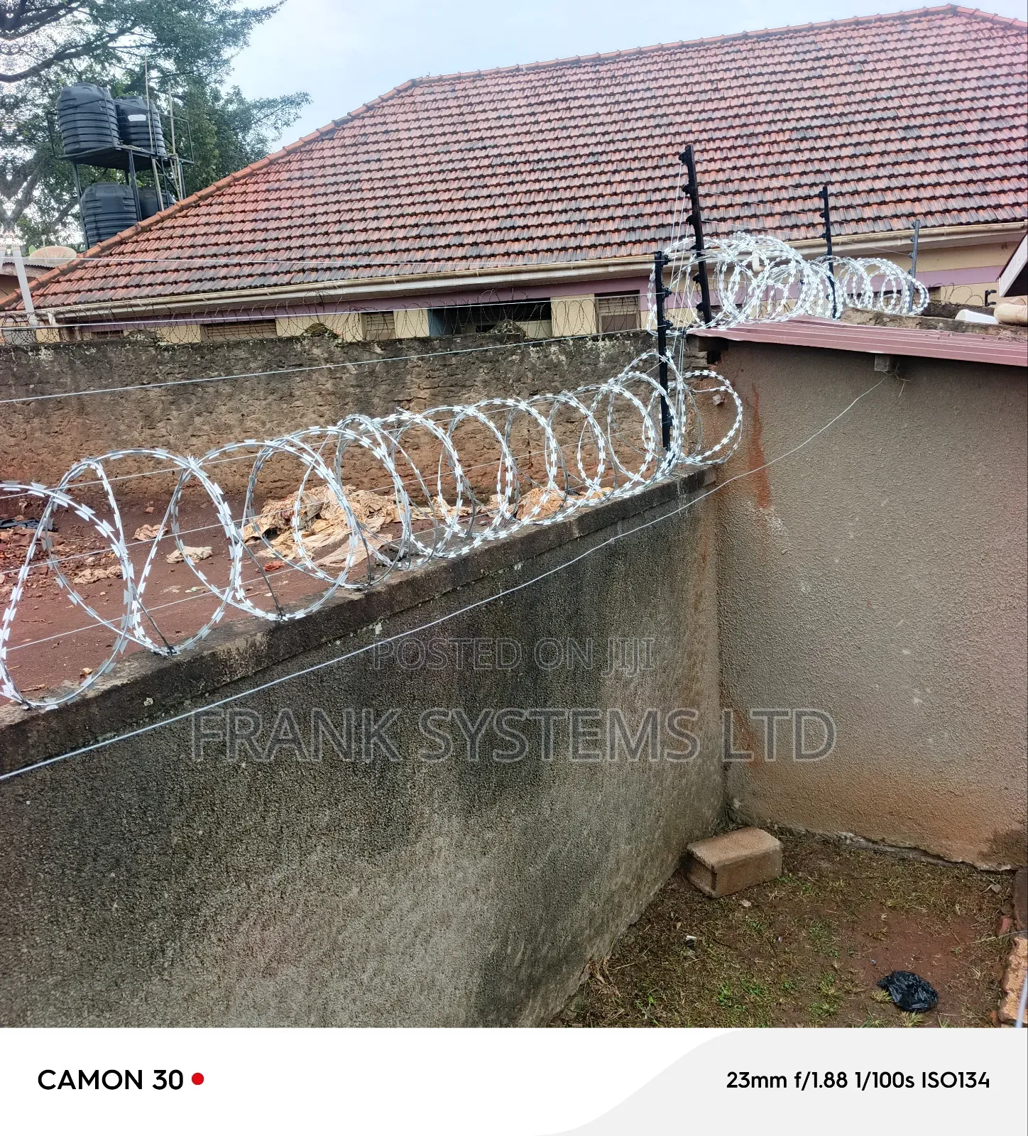 Electric Fencing Set Up on a Perimeter Wall