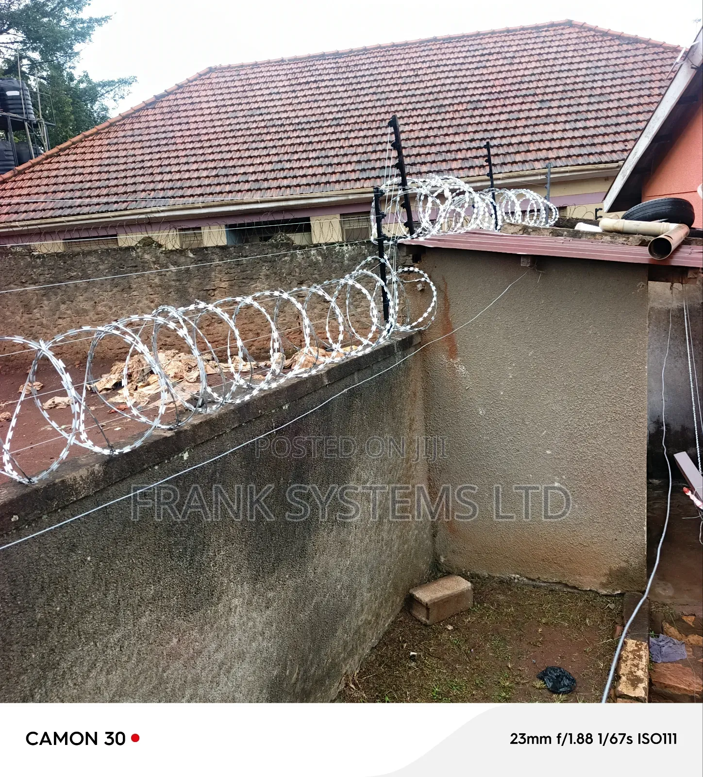 Electric Fencing Set Up on a Perimeter Wall