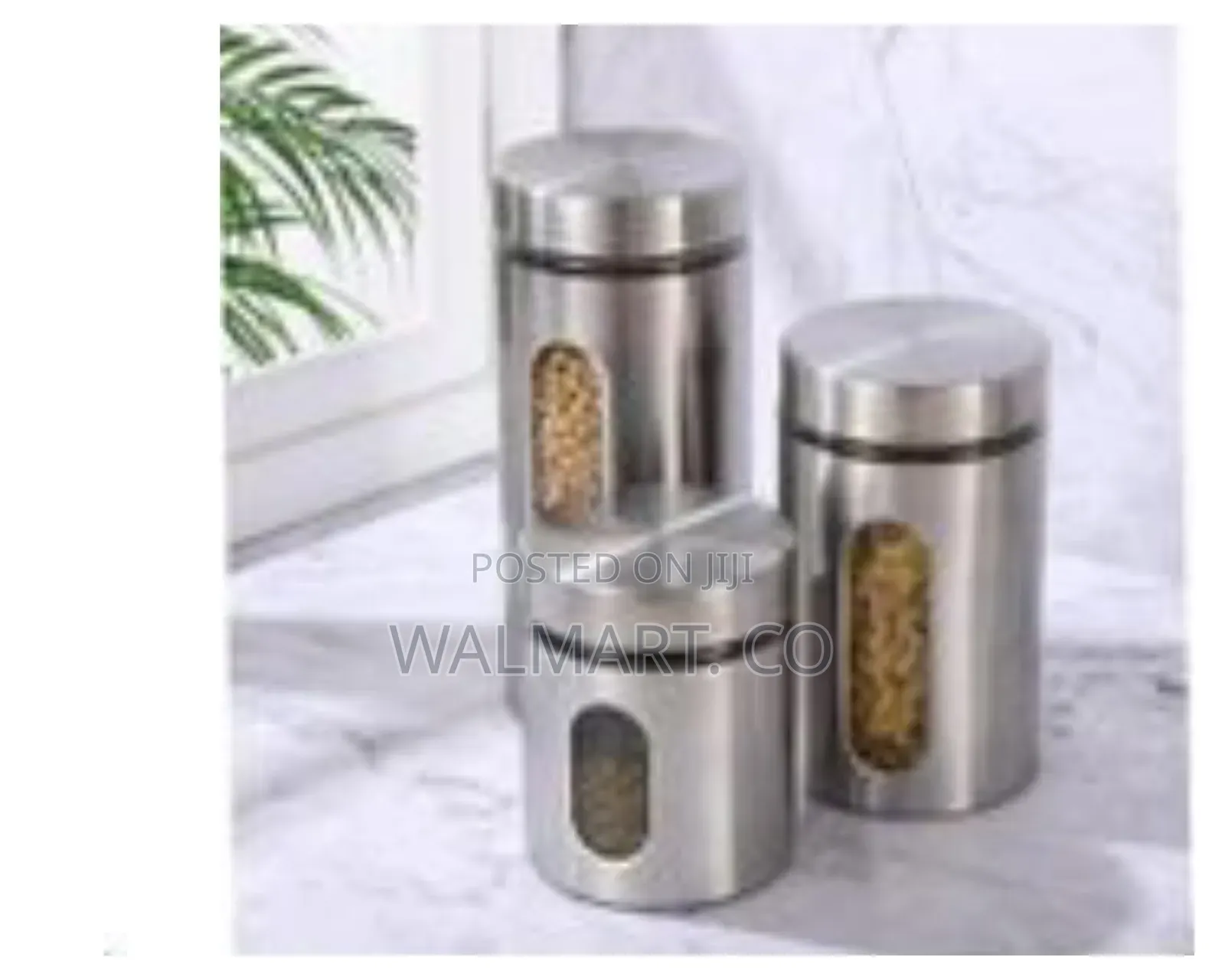 3 Piece Stainless Steel Kitchen Storage Tank Food Canister