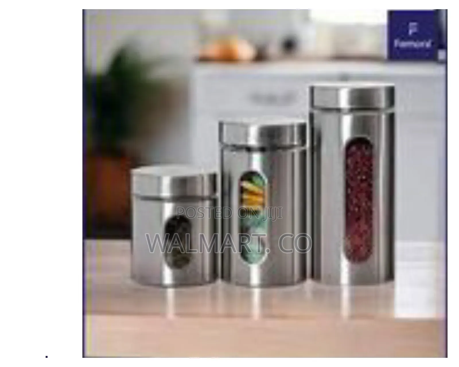 3 Piece Stainless Steel Kitchen Storage Tank Food Canister