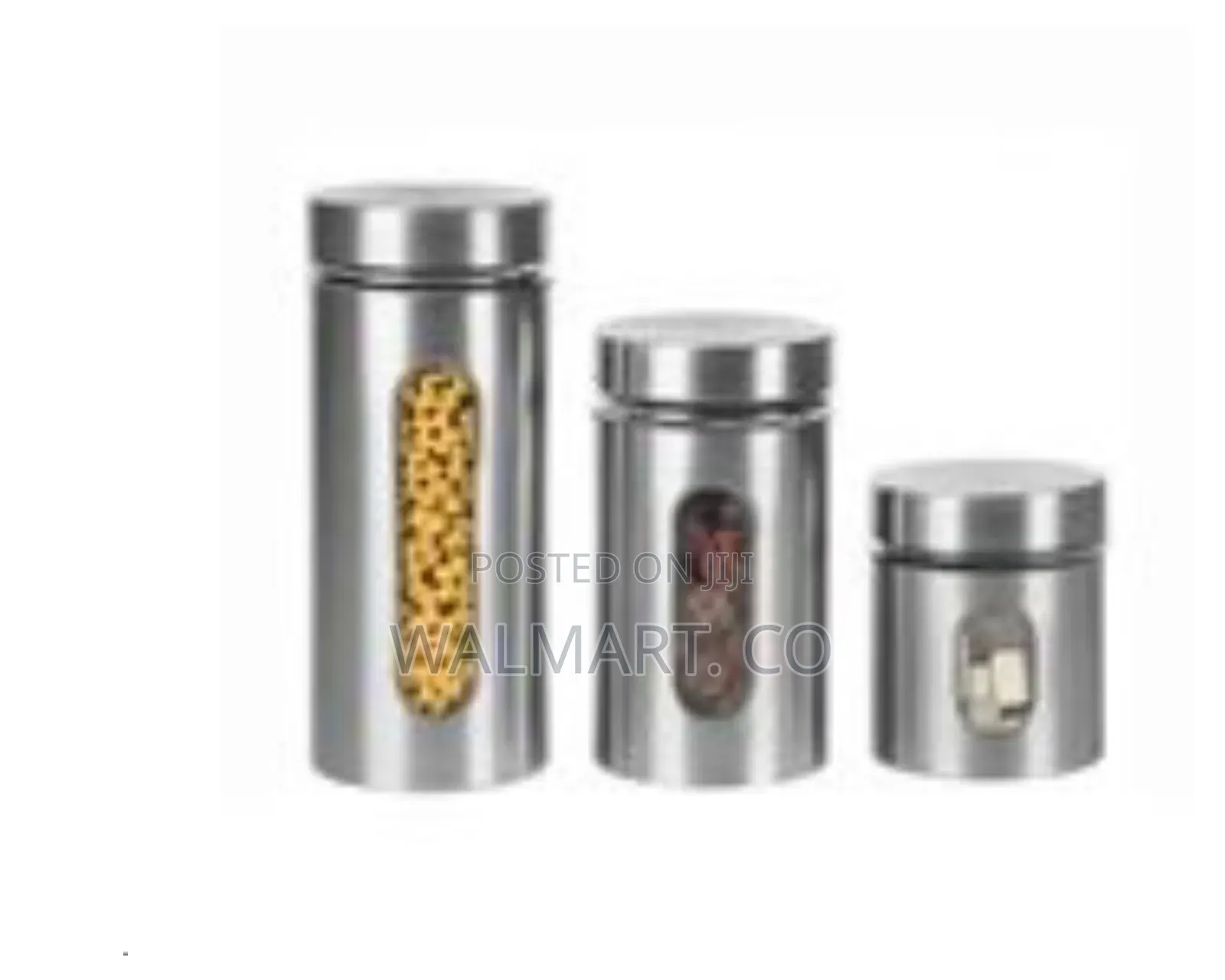 3 Piece Stainless Steel Kitchen Storage Tank Food Canister