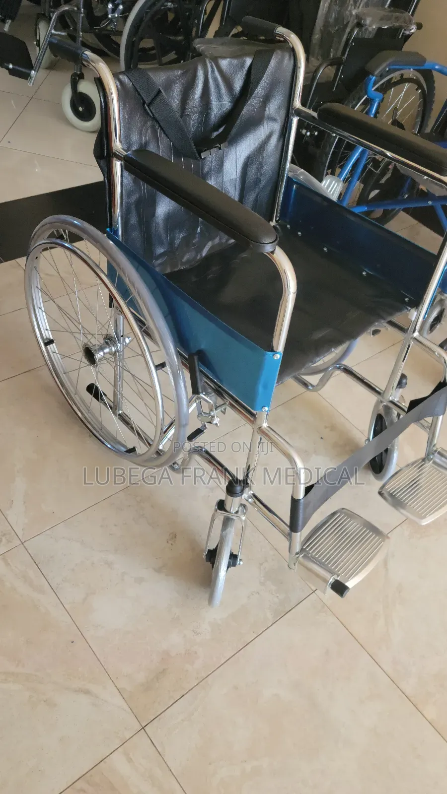 Wheelchair Stainless Leather Foldable Heavy Duty