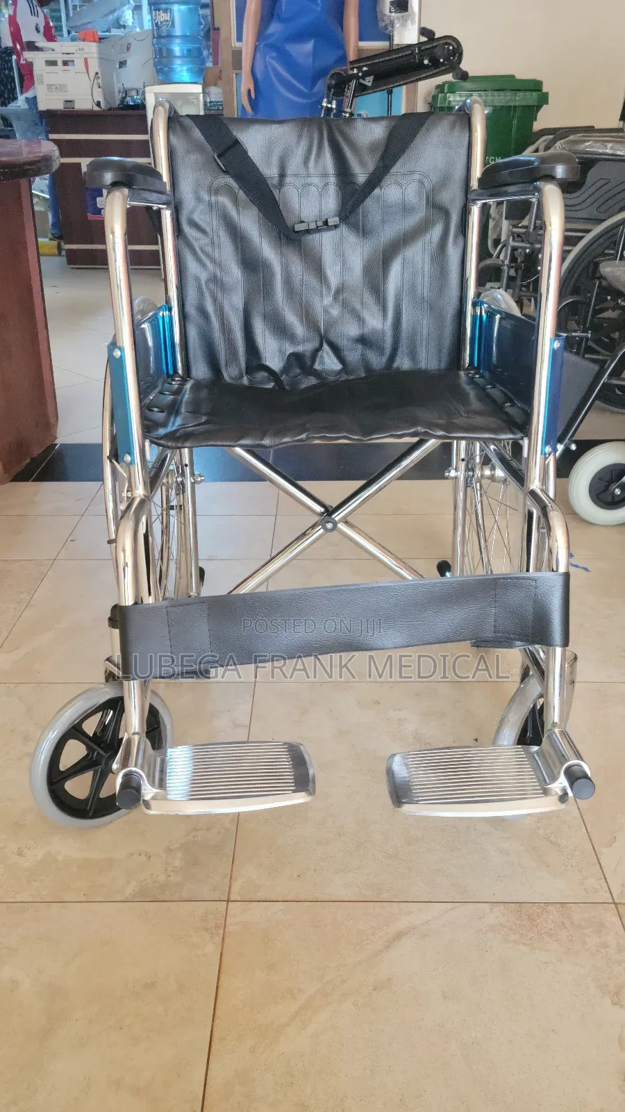 Wheelchair Stainless Leather Foldable Heavy Duty