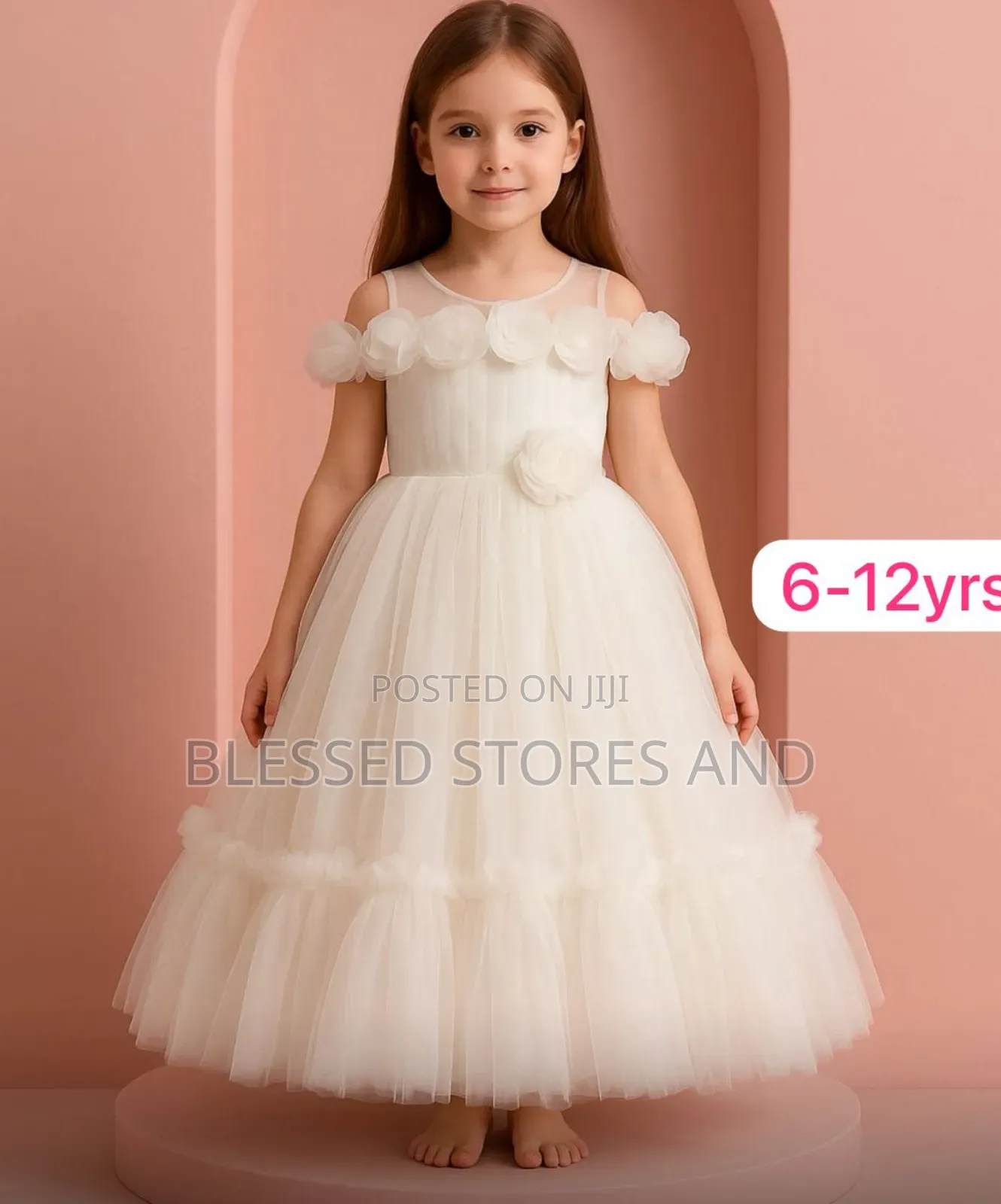 Girls White Party Dress