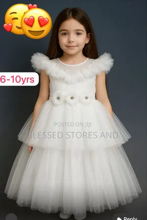 Girls White Party Dress