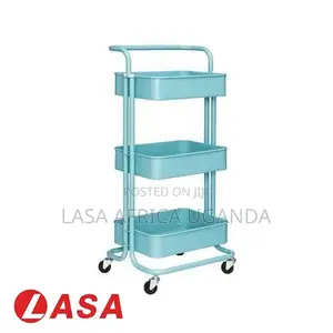 Lasa 3-Tier Metal Mesh Shelf Rolling Cart