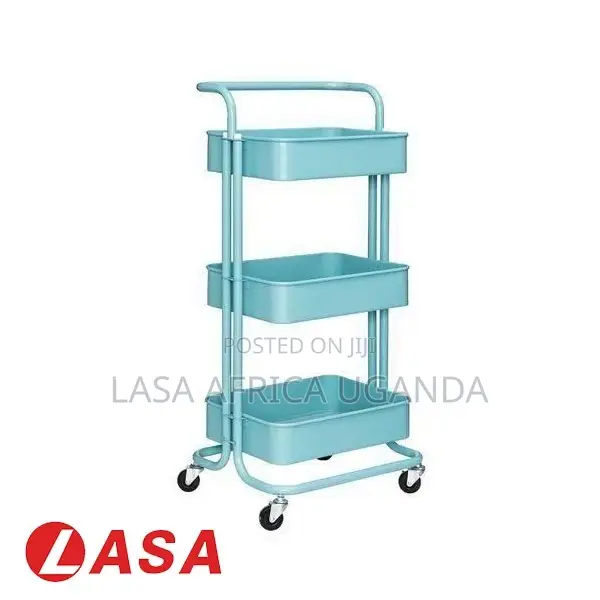 Lasa 3-Tier Metal Mesh Shelf Rolling Cart
