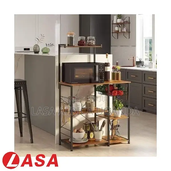 Kitchen Storage Shelf · Coffee Station + Microwave Stand