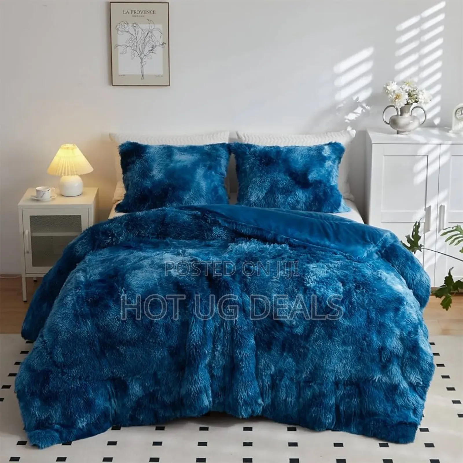 5x6 6pcs Fluffy Duvet With Bedsheet,2 Cushion ,2 Pillowcases