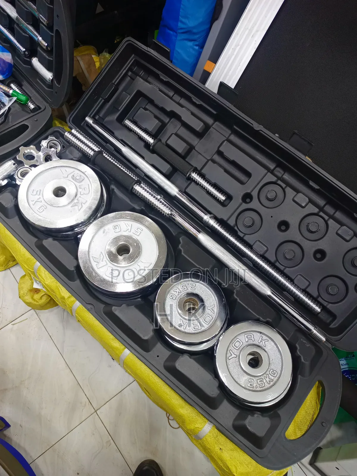 Adjustable Dumbbell and Barbell Weight Set, 50 Kg Set.
