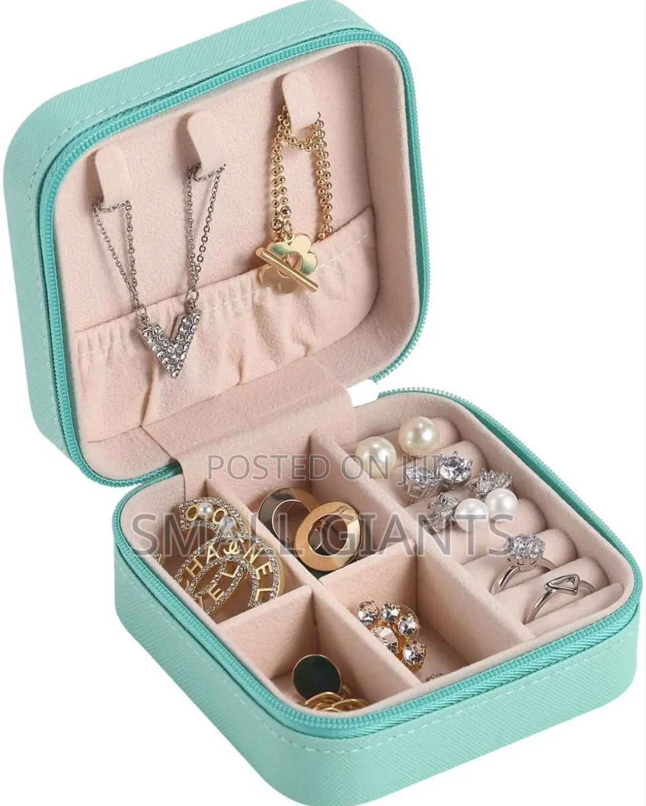 Mini Leather Travel Jewelry Organizer Box