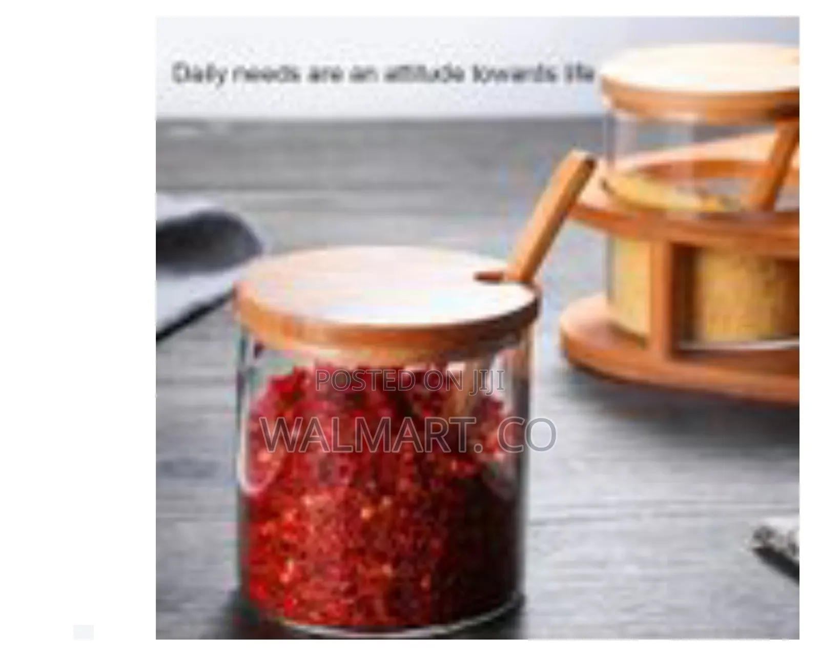 3 Pack Clear Condiment Jars With Bamboo Lid