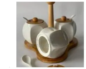 3 Pack Clear Condiment Jars With Bamboo Lid