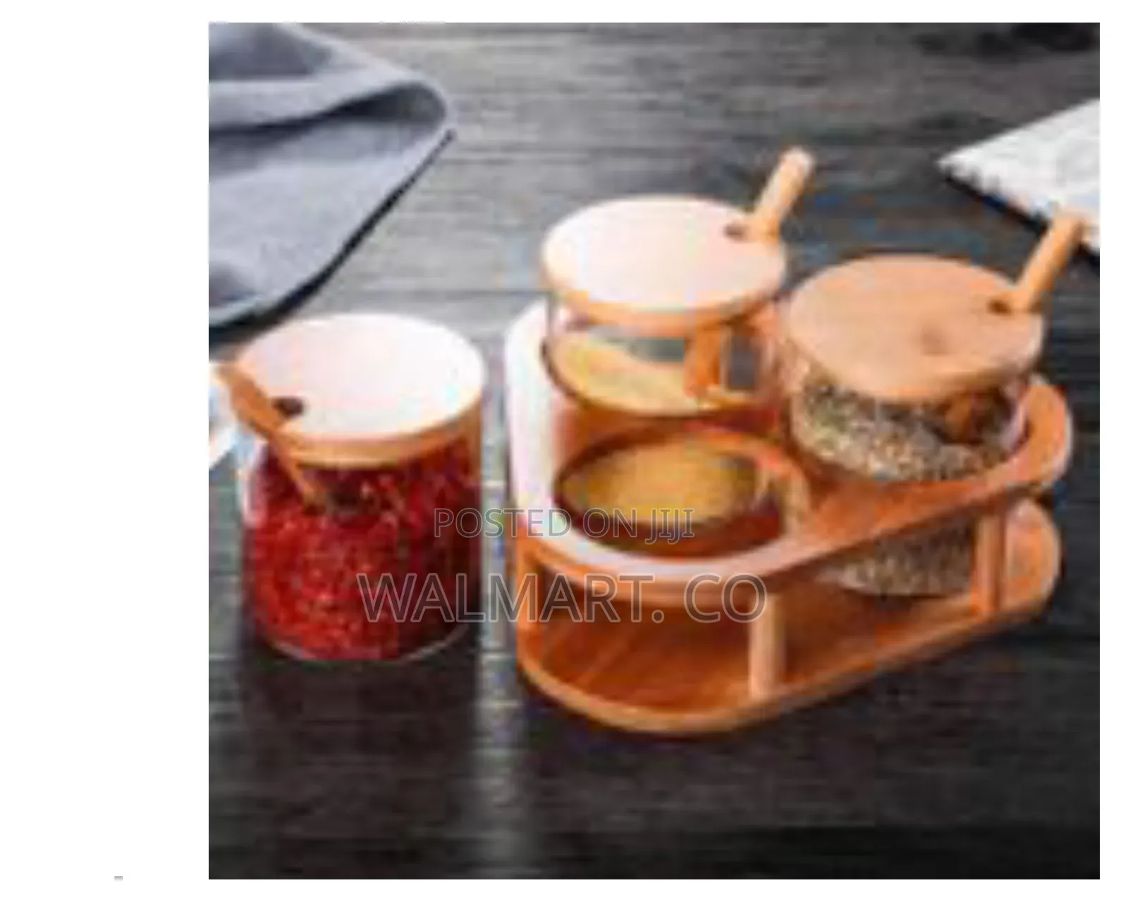 3 Pack Clear Condiment Jars With Bamboo Lid