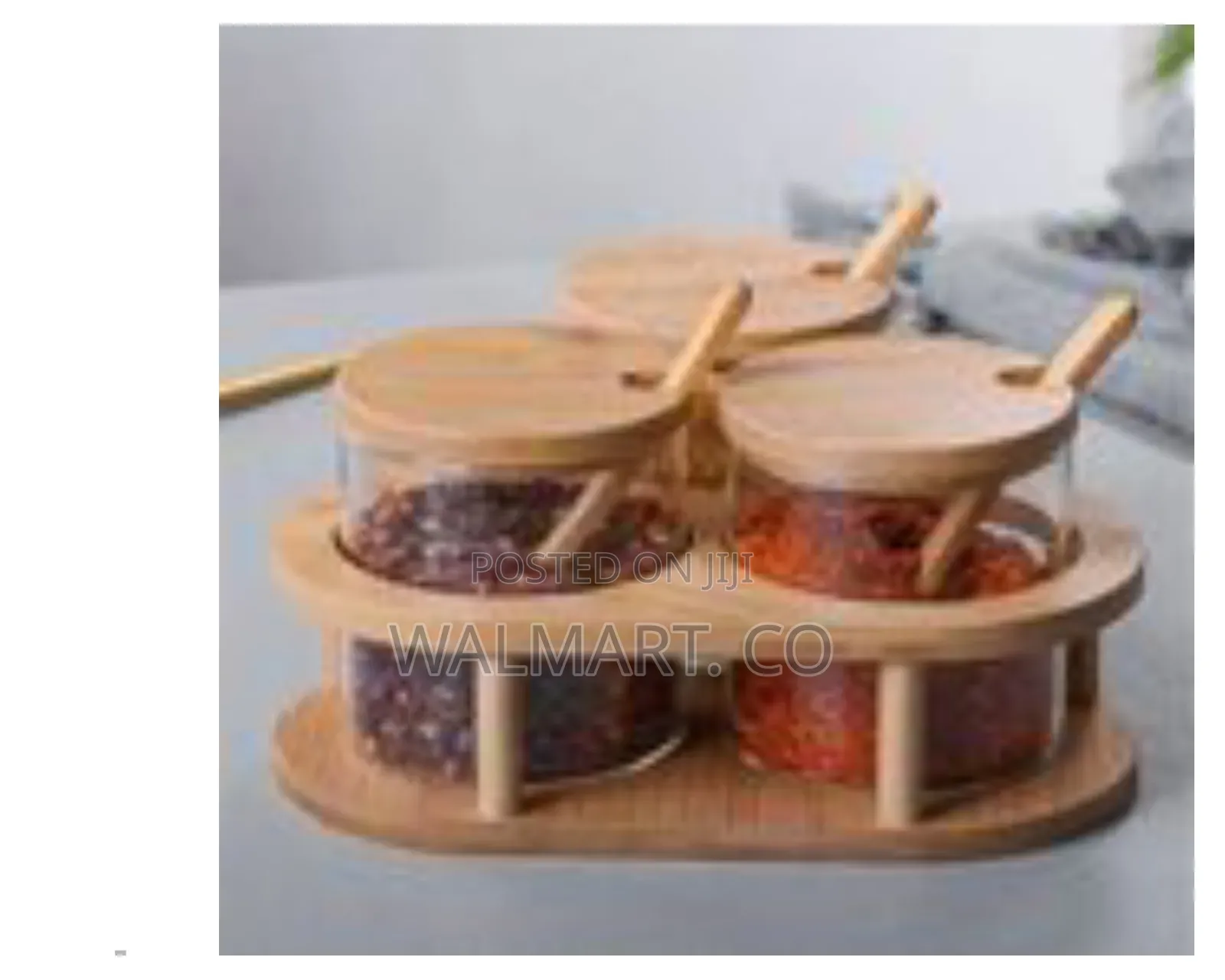 3 Pack Clear Condiment Jars With Bamboo Lid