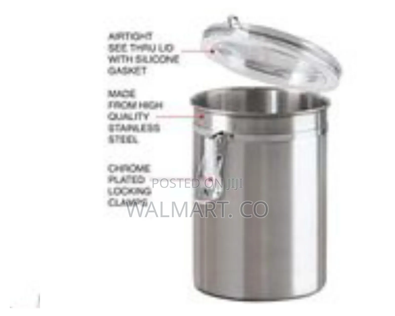 4 Piece Stainless Steel Canister Storage Tins With Acrylic Lid
