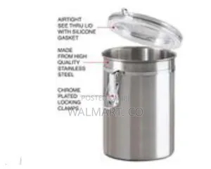 4 Piece Stainless Steel Canister Storage Tins With Acrylic Lid