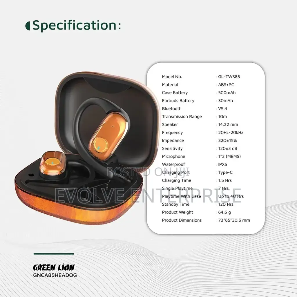 Green Lion Catania Open Ear Headphones - Orange