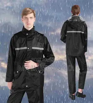 Bikers Raincoat 100% Waterproof for Men- Black